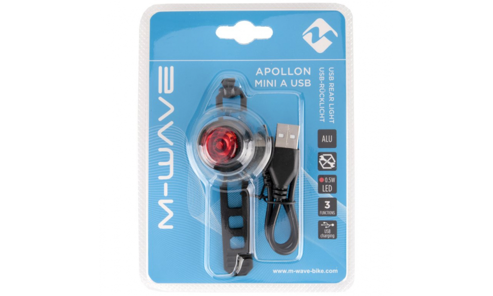Oświetlenie tylne M-Wave Apollon Mini USB